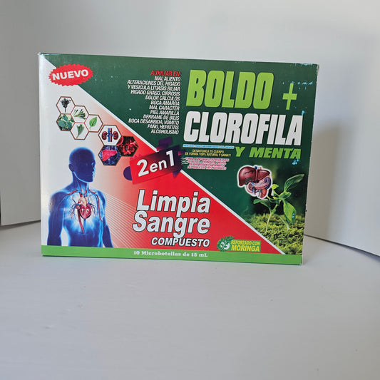 Vitamina 2 en 1: Boldo Clorofila y Limpia Sangre